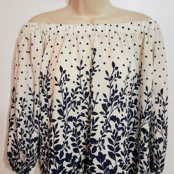 Miley And Molly Floral Dot Off The Shoulder Top Large - Picture 3 of 12